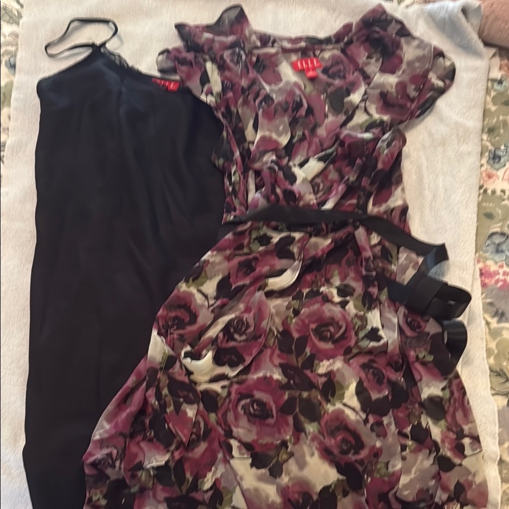 Elle Purple Floral Maxi Dress with Black Slip